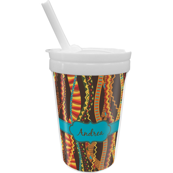 Custom Tribal Ribbons Sippy Cup with Straw (Personalized)
