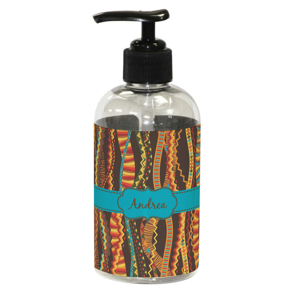 Custom Tribal Ribbons Plastic Soap / Lotion Dispenser (8 oz - Small - Black) (Personalized)