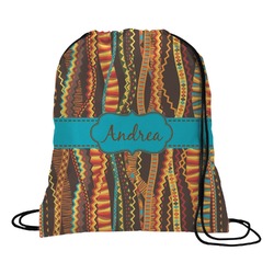 Tribal Ribbons Drawstring Backpack - Medium (Personalized)