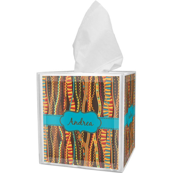 Custom Tribal Ribbons Tissue Box Cover (Personalized)