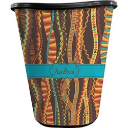 Tribal Ribbons Waste Basket - Single Sided (Black) (Personalized)