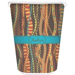 Tribal Ribbons Waste Basket - Double Sided (White) (Personalized)