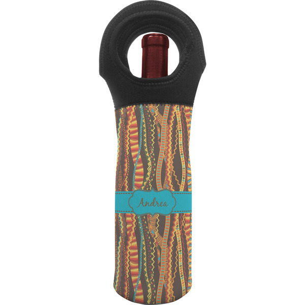 Custom Tribal Ribbons Wine Tote Bag (Personalized)