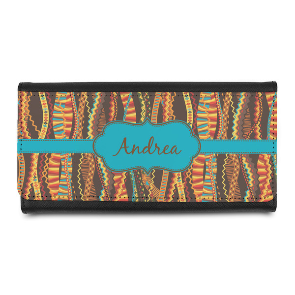 Custom Tribal Ribbons Leatherette Ladies Wallet (Personalized)