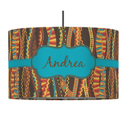 Tribal Ribbons 12" Drum Pendant Lamp - Fabric (Personalized)