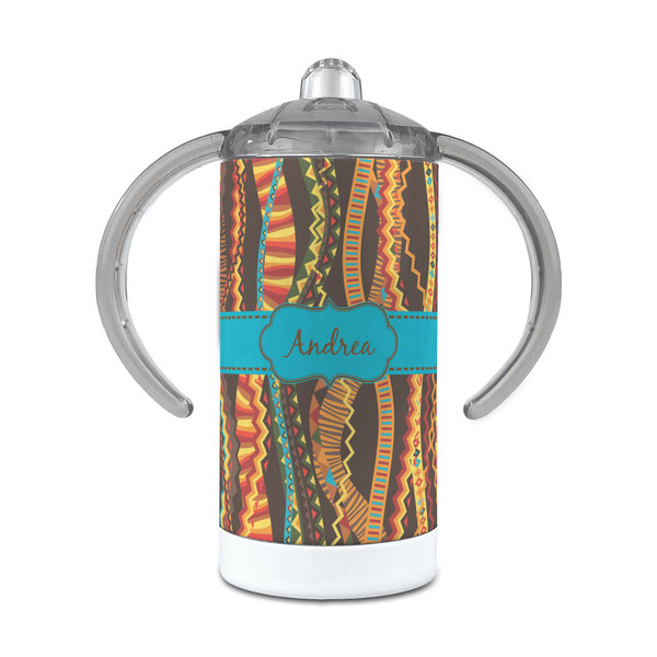 Custom Tribal Ribbons 12 oz Stainless Steel Sippy Cup (Personalized)