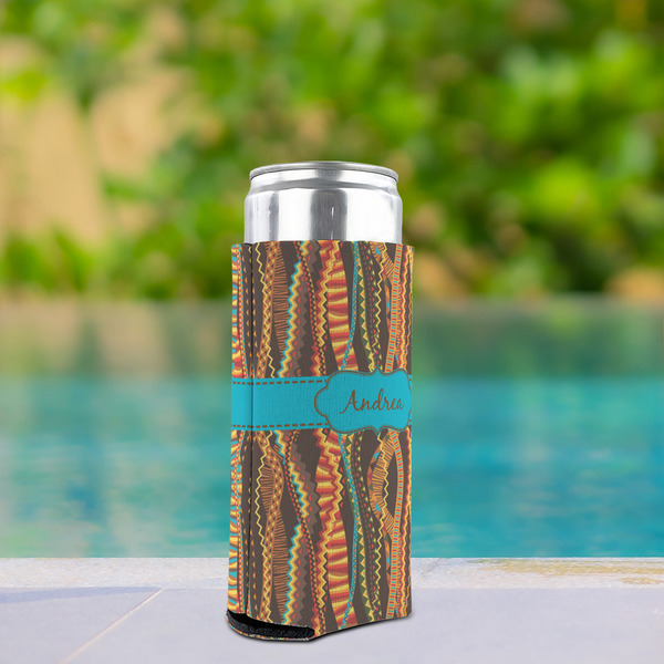 Tribal Ribbons Can Cooler - Tall 12oz - In Context