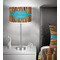 Tribal Ribbons 13 inch drum lamp shade - in room