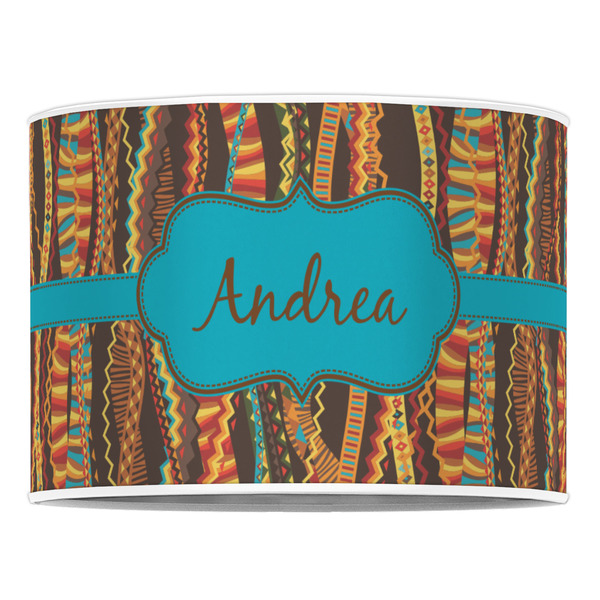 Tribal Ribbons 16" Drum Lampshade - FRONT (Poly Film)