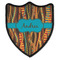 Tribal Ribbons Iron On Shield Patch B w/ Name or Text