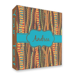 Tribal Ribbons 3 Ring Binder - Full Wrap (Personalized)