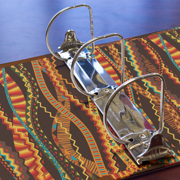 Tribal Ribbons 3 Ring Binders - Full Wrap - 3" - DETAIL