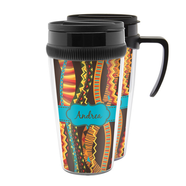 Custom Tribal Ribbons Acrylic Travel Mug (Personalized)