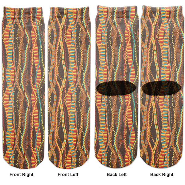Tribal Ribbons Adult Crew Socks - Double Pair - Front and Back - Apvl