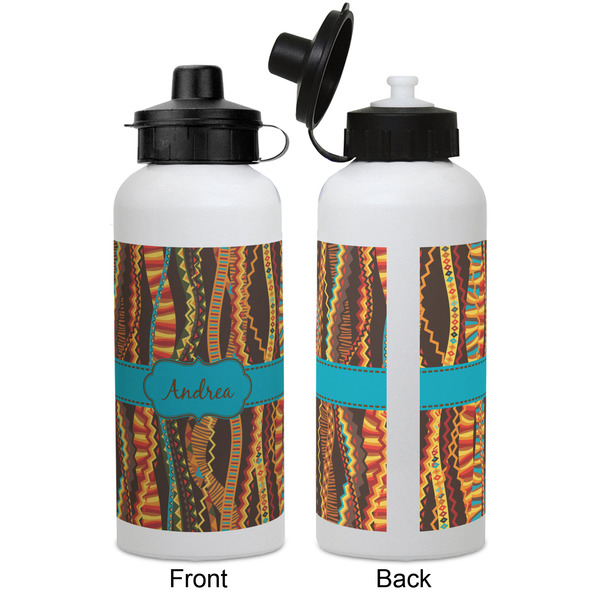 Tribal Ribbons Aluminum Water Bottle - White APPROVAL