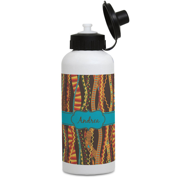 Custom Tribal Ribbons Water Bottles - Aluminum - 20 oz - White (Personalized)