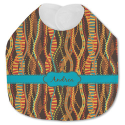 Tribal Ribbons Jersey Knit Baby Bib w/ Name or Text