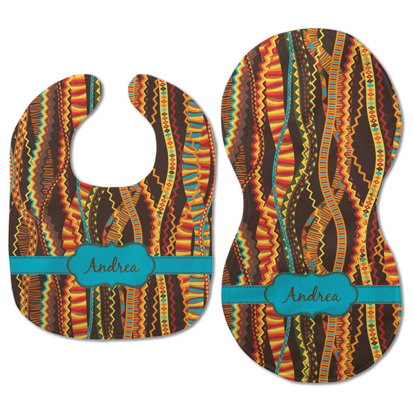 Tribal Ribbons Baby Bib & Burp Set - Approval (new bib & burp)
