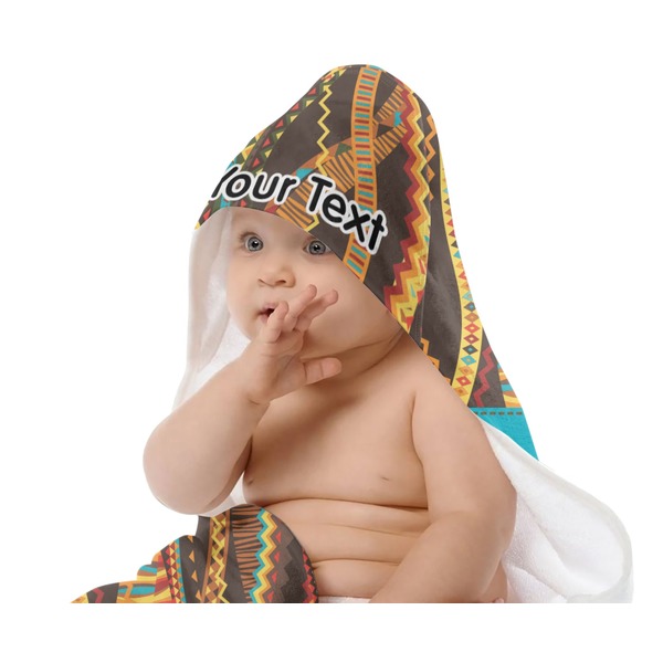 Tribal Ribbons Baby Hooded Towel on Child