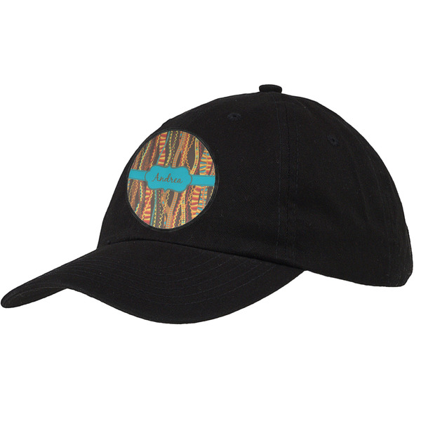 Custom Tribal Ribbons Baseball Cap - Black (Personalized)