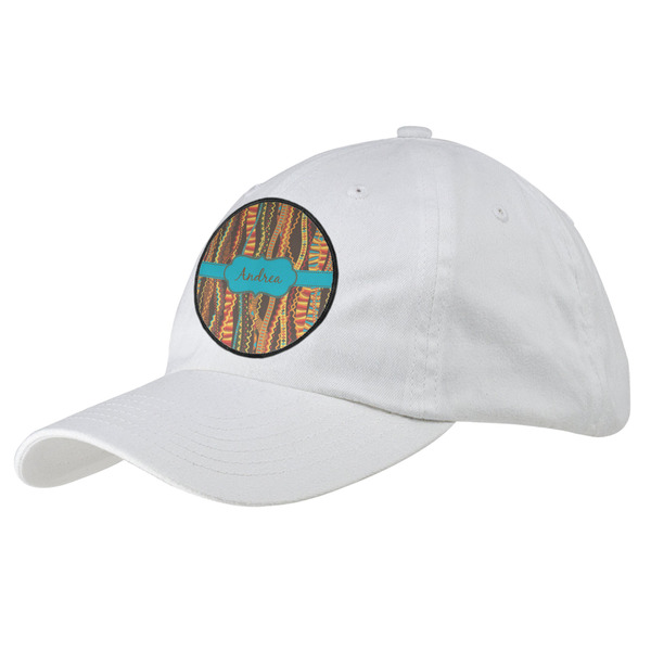 Custom Tribal Ribbons Baseball Cap - White (Personalized)