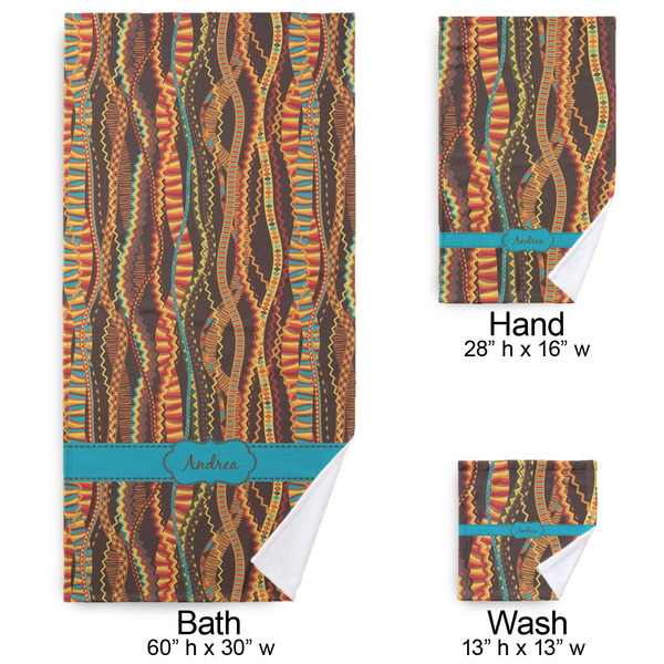 Tribal Ribbons Bath Towel Sets - 3-piece - Approval