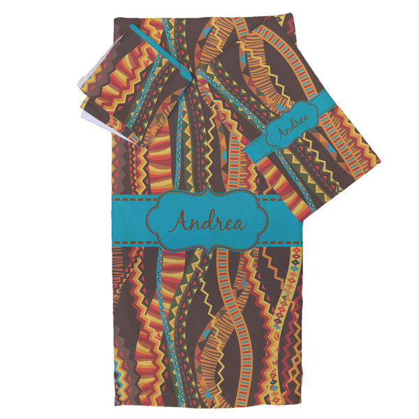 Custom Tribal Ribbons Bath Towel Set - 3 Pcs (Personalized)