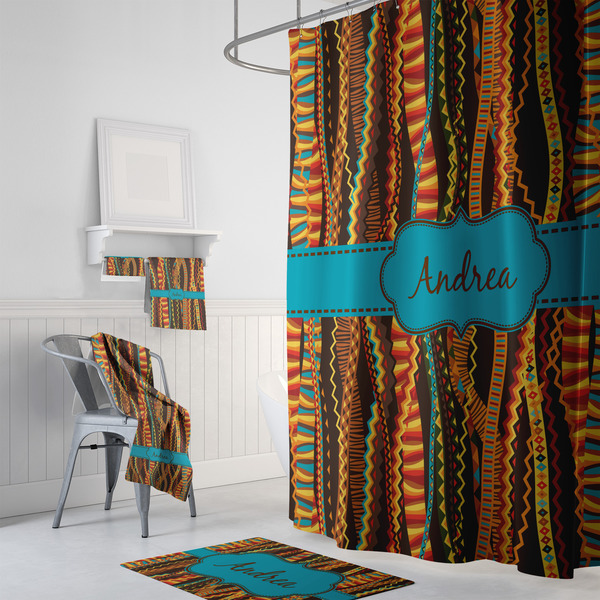 Tribal Ribbons Bath Towel Sets - 3-piece - In Context