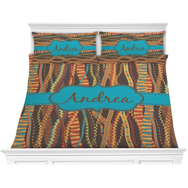 Custom Tribal Ribbons Comforter Set - King (Personalized)