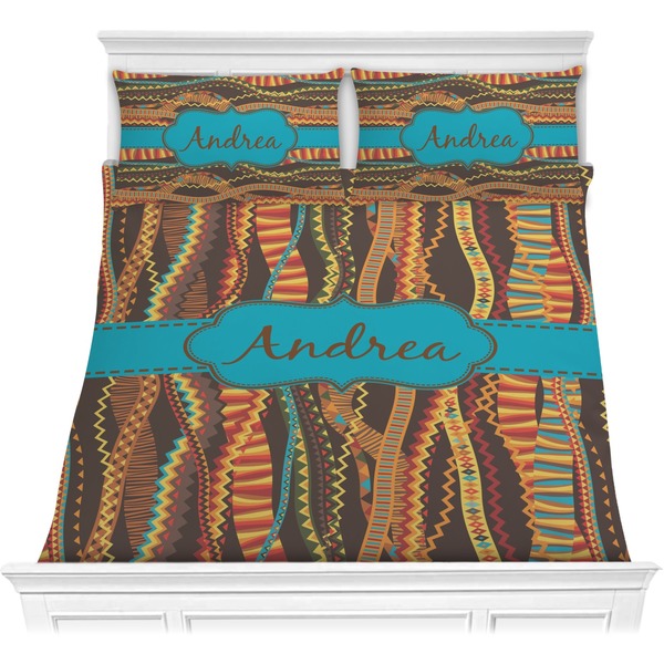 Custom Tribal Ribbons Comforter Set - Full / Queen (Personalized)
