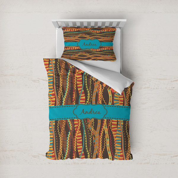 Custom Tribal Ribbons Duvet Cover Set - Twin (Personalized)