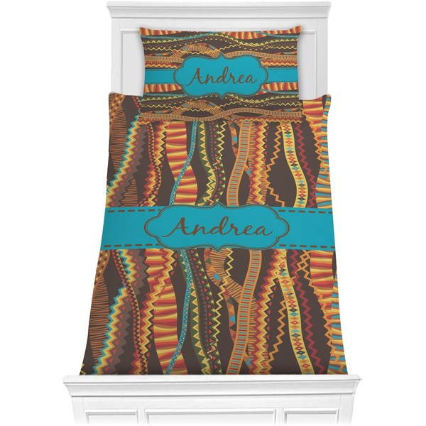 Custom Tribal Ribbons Comforter Set - Twin (Personalized)