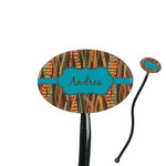 Tribal Ribbons 7" Oval Plastic Stir Sticks - Black - Single Sided (Personalized)