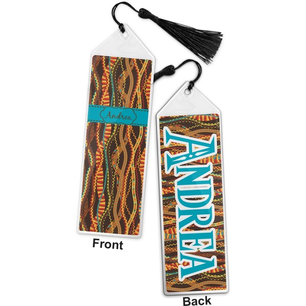 Tribal Ribbons Bookmark with tassel - Front and Back