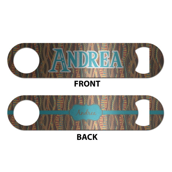 Tribal Ribbons Bottle Opener - Front & Back