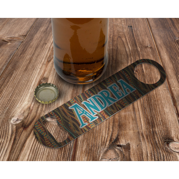 Tribal Ribbons Bottle Opener - In Use