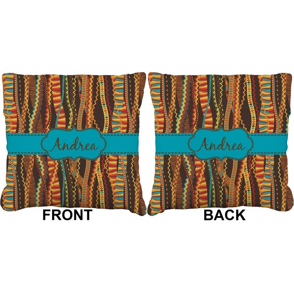 Tribal Ribbons Burlap Pillow Approval