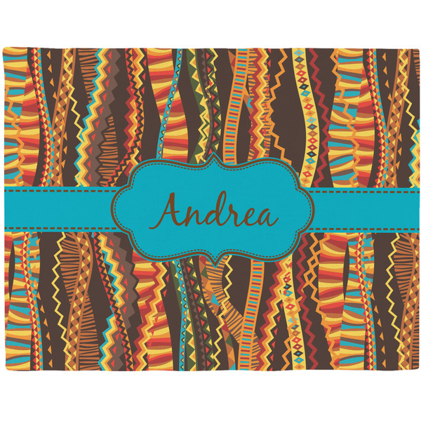 Custom Tribal Ribbons Woven Fabric Placemat - Twill w/ Name or Text