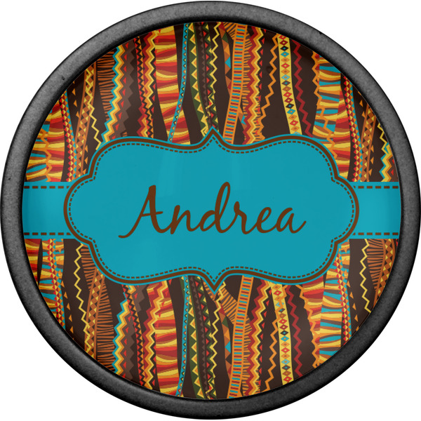 Tribal Ribbons Cabinet Knob - Black - Front