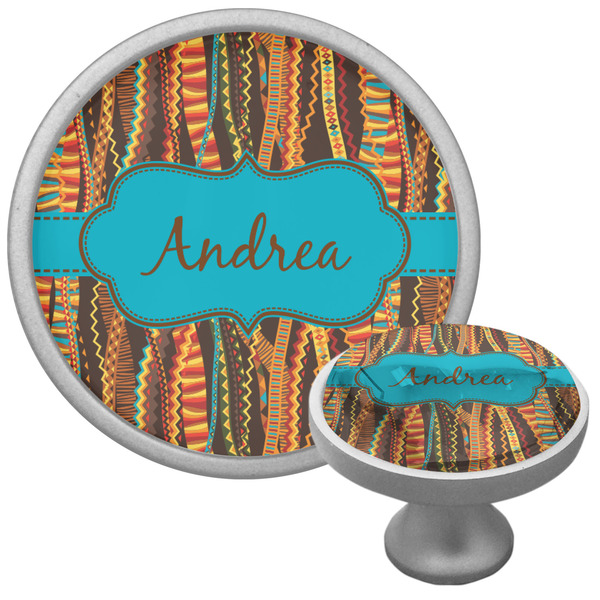 Custom Tribal Ribbons Cabinet Knob (Silver) (Personalized)