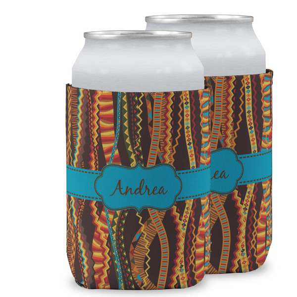 Custom Tribal Ribbons Can Cooler (12 oz) w/ Name or Text