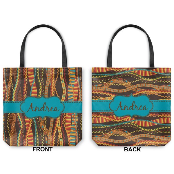 Tribal Ribbons Canvas Tote - Front and Back