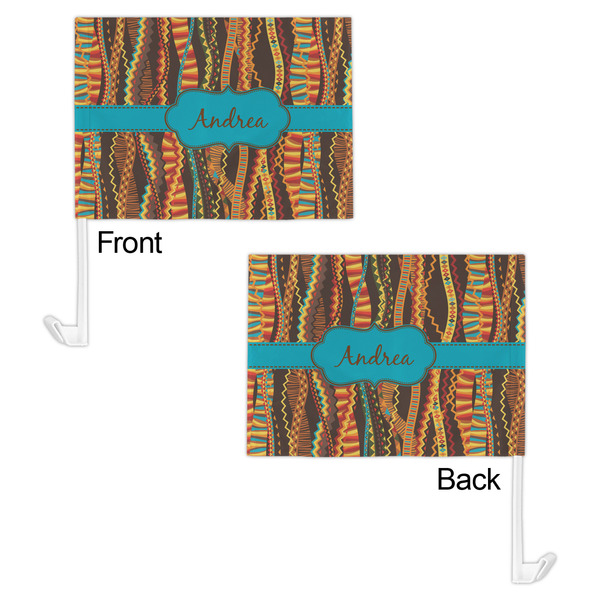 Tribal Ribbons Car Flag - 11" x 8" - Front & Back View