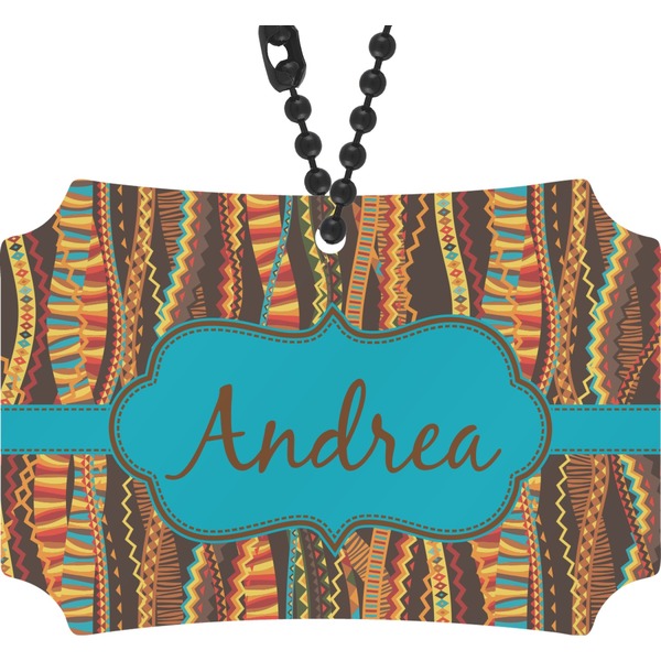 Custom Tribal Ribbons Rear View Mirror Ornament (Personalized)