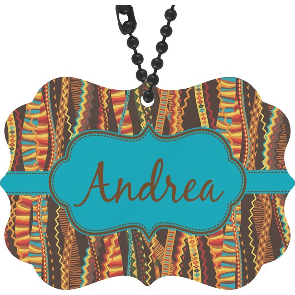 Custom Tribal Ribbons Rear View Mirror Decor (Personalized)
