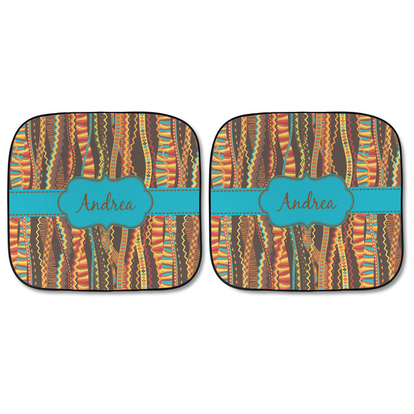 Tribal Ribbons Car Sun Shades - FRONT