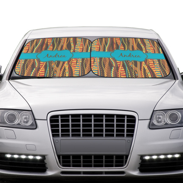 Tribal Ribbons Car Sun Shades - IN CONTEXT