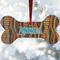Tribal Ribbons Ceramic Dog Ornament w/ Name or Text