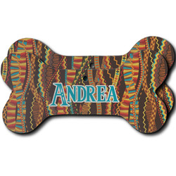 Tribal Ribbons Ceramic Dog Ornament - Front & Back w/ Name or Text