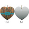 Tribal Ribbons Ceramic Flat Ornament - Heart Front & Back (APPROVAL)